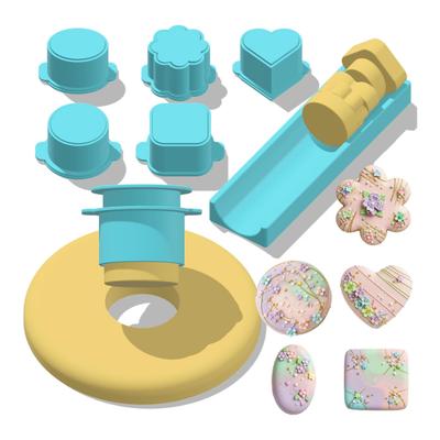 Set di 6/12 Pezzi Stampo per Cake Pops con Vassoio Forme a Cuore, Quadrato, Nuvola, Ovale, Rotonde Stampini per Torte Strumento da Forno in Plastica per Alimenti per Dolcetti di Festa di Compleanno