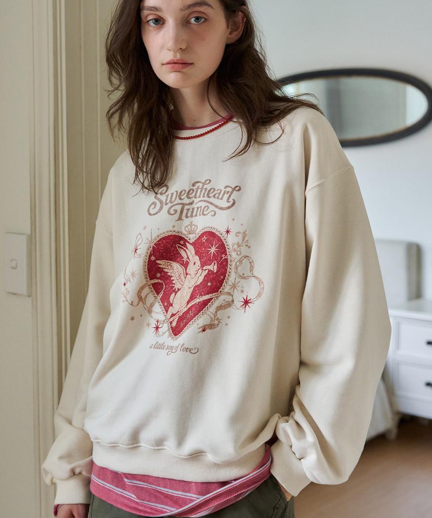 HAINT Sweet Bunny Oversized Sweatshirt 2Col_Ivory