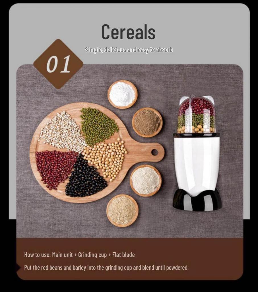 Compact Dual-Use Grain and Spice Grinder for Fine and Wet Processing 
