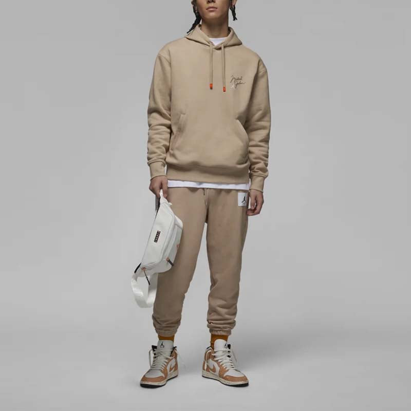 Jordan Pánská mikina s kapucí Flight MVP Fleece, topy, pouštní žlutá, DV7577-254