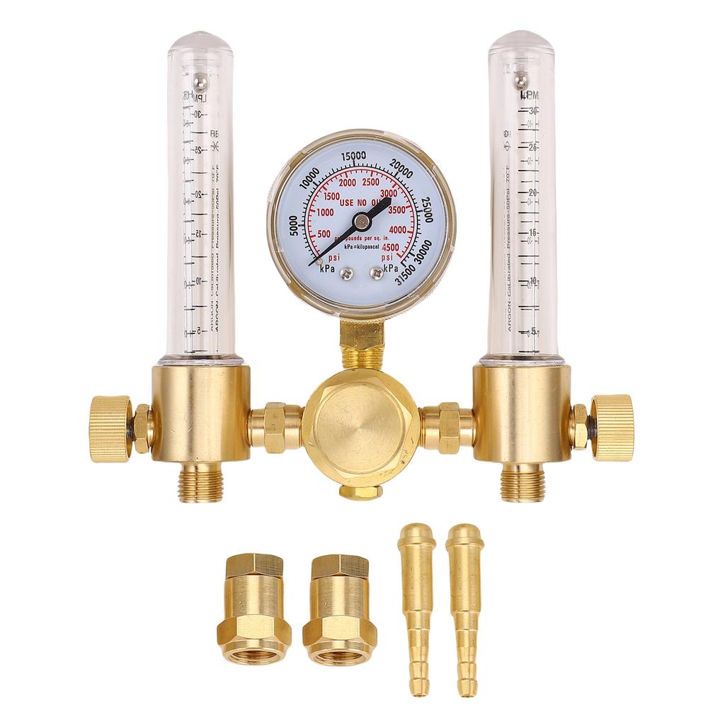 Argon Regulator Flowmeter Double Output 060CFH 04500PSI CGA580 Inlet Argon Flowmeter Gas