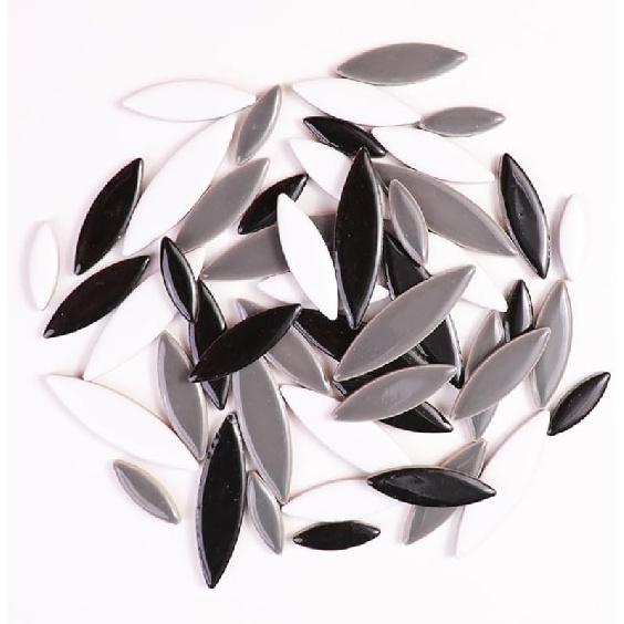 454g Petal Ceramic Mosaic Tiles for Crafts Art, Water Drop Flower Tiles Irregular Ceramic Tiles Bulk, 0.4 Inch Square Glazed Porcelain for DIY Mosaic