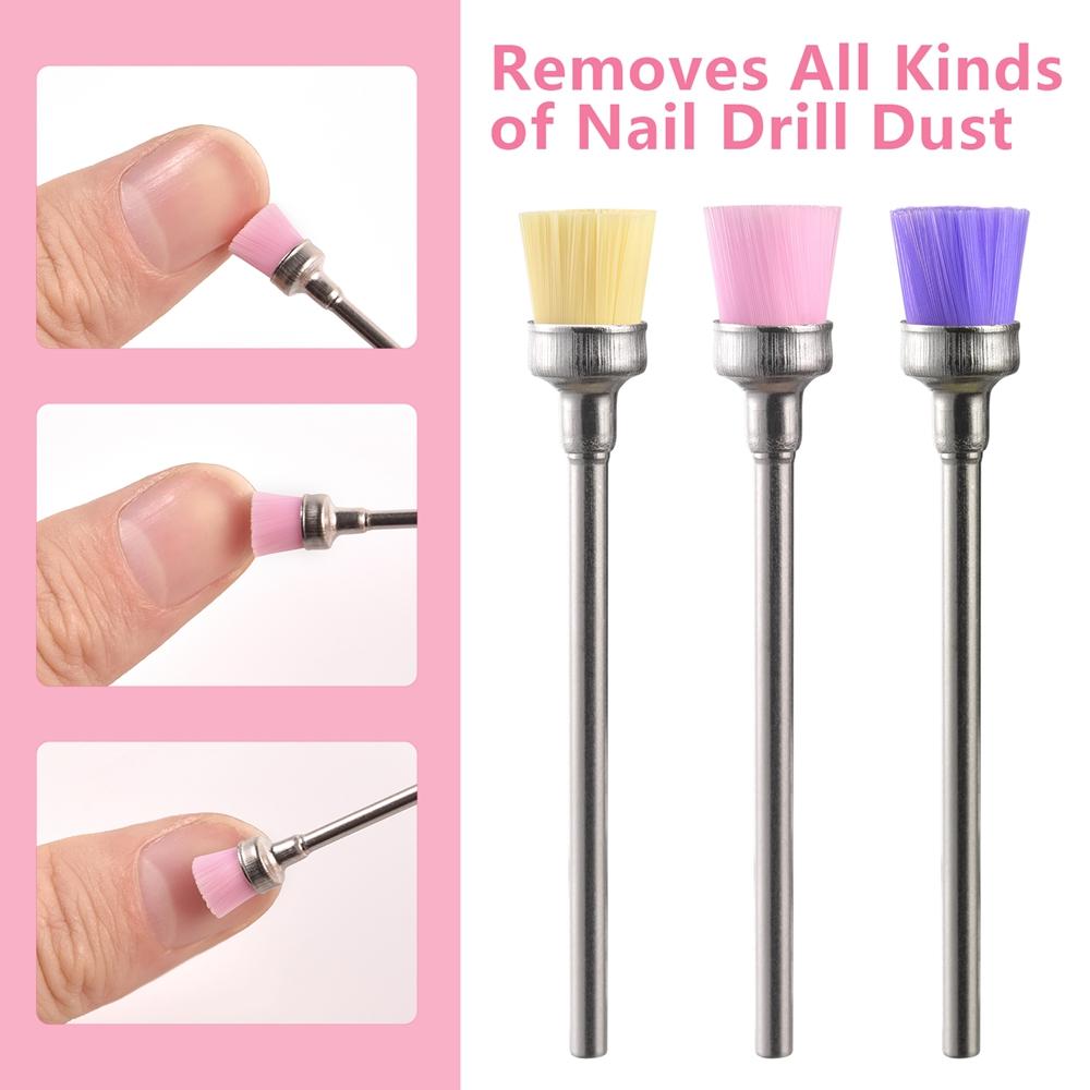 5/10PCS Nail Drill Bits Milling Cutter Cleaning Brushes for Clean Electric Nail Machine File Nail Art Manicure Pedicure Tools
