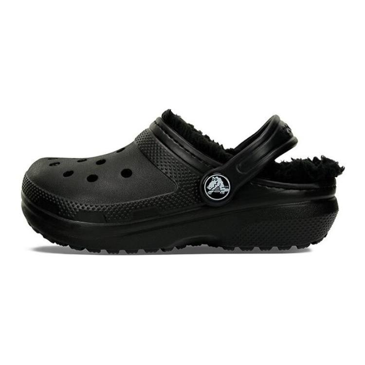 (GS) Crocs Lined Clog Outdoor Sandals  Black  Kids  207009-060 EU 27-28