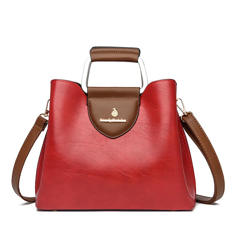 

Bag Women s new handbag Middle-aged mother bag Large capacity shoulder messenger bag One piece storage красный