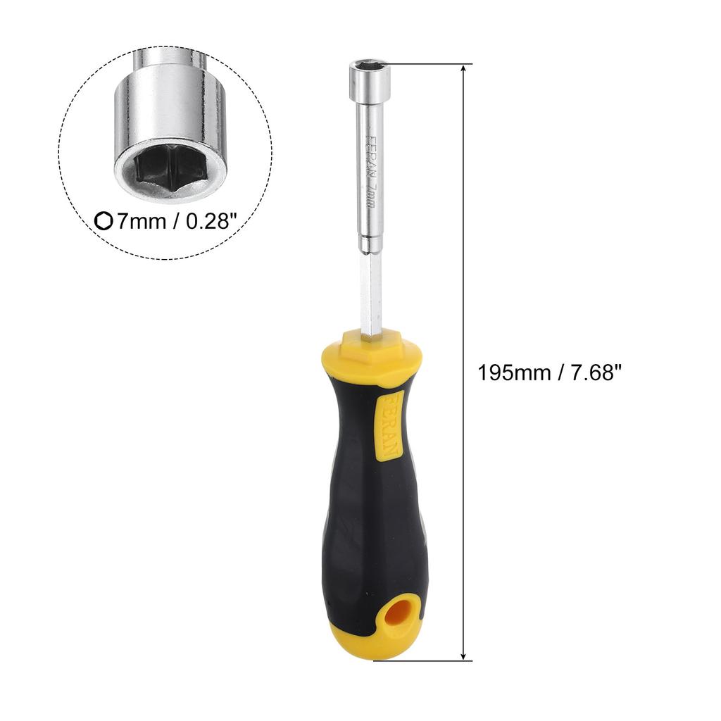 5/6/7/8/10mm Socket Wrench Screwdriver Carbon Steel Hexagon Nut Driver Hand Tool for Hand-Making Automotive Repair Maintenance