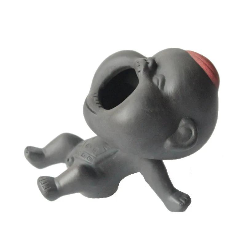 Creative Purple Clay Urine Children's Tea Pet Home Care Tea Stand Decoration Fun Urine Doll Tea Play Kung Fu Tea Set Accessories