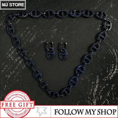 October The New 925 Sterling Silver Necklace Earrings Pig Nose For Women Gift Full Zircon Luxury Brand Jewelry Monaco