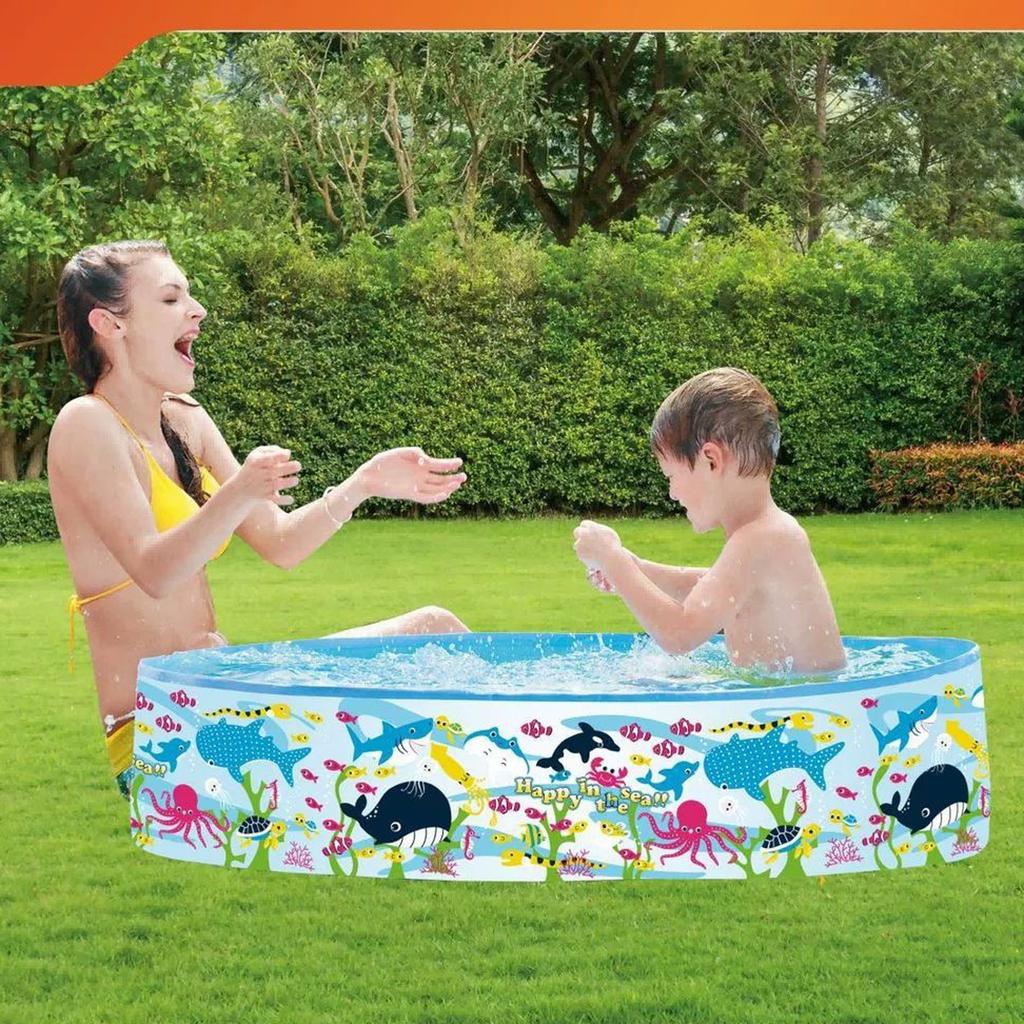 Children's Swimming Pool Household Hard Pool Foldable Pet Swimming Pool Thickened Round Paddling Pool, Hard Wall Above Ground Children's Pool