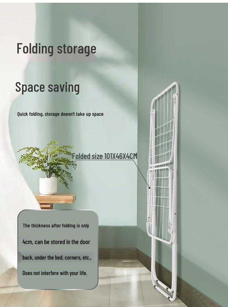 Stainless Steel Folding Clothes Rack for Indoor/Outdoor Use - Ideal for Home, Bedroom, Balcony, Living Room, and Quilt Drying