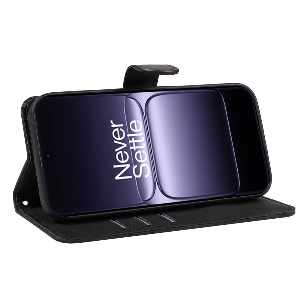 For OnePlus 13T 5G Wallet Case Leather Phone Cover Stand with Curved Line Design