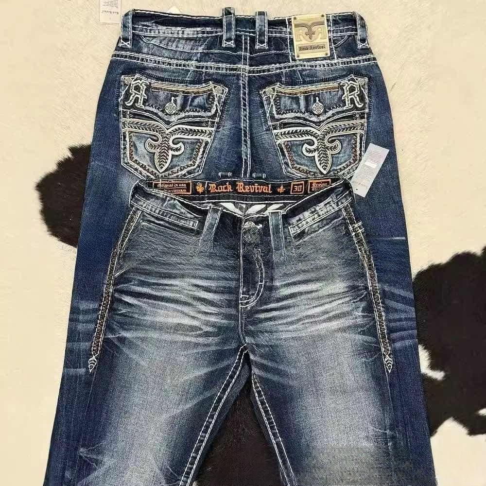 

ZYLLO Американские Ретро Узкие Джинсы Клеш Женские Y2k Харадзюку Готические Винтажные С Карманами Вышитые Синие Джинсовые Брюки Низкая Посадка Широкие Брюки S темно-синий