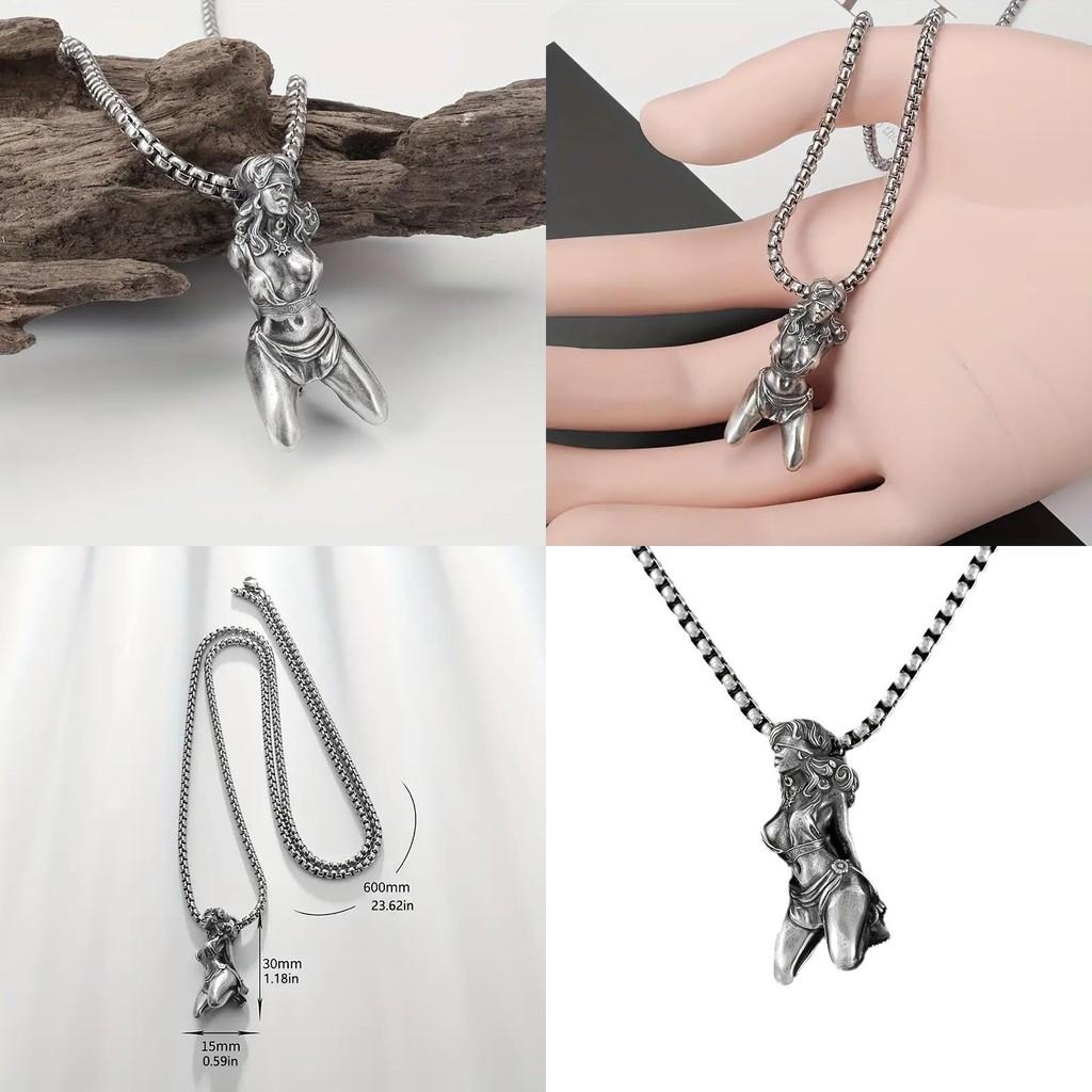 Trendy Spring 2024 Womens Alloy Pendant Necklace With Vintage Cartoon Theme Design