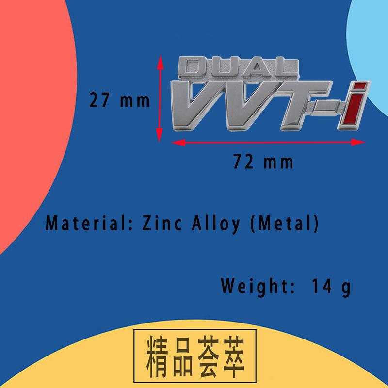 3D Premium DUAL VVTi VVT-i for Car Hood Fender Trunk Rear Bonnet Nameplate Decal Emblem Badge Sticker