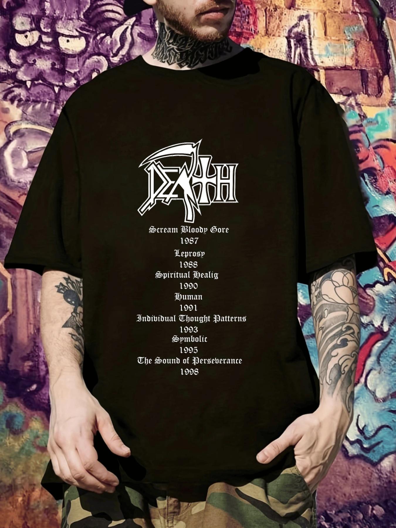 Death Metal Graphic T-shirt - Scream Bloody Gore Print M