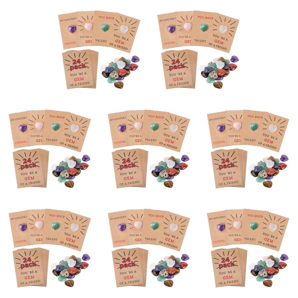 

Открытки на День святого Валентина с камнем в форме сердца в подарок для детей, девочек и мальчиков (24ПК)