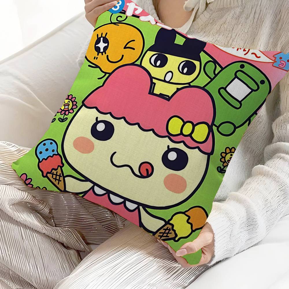 Classic T-Tamagotchi Cut Friend Game Pillow Covers Cartoon Sofa Decorative Home Double-Sided Printing Short Plush Cute Cushion