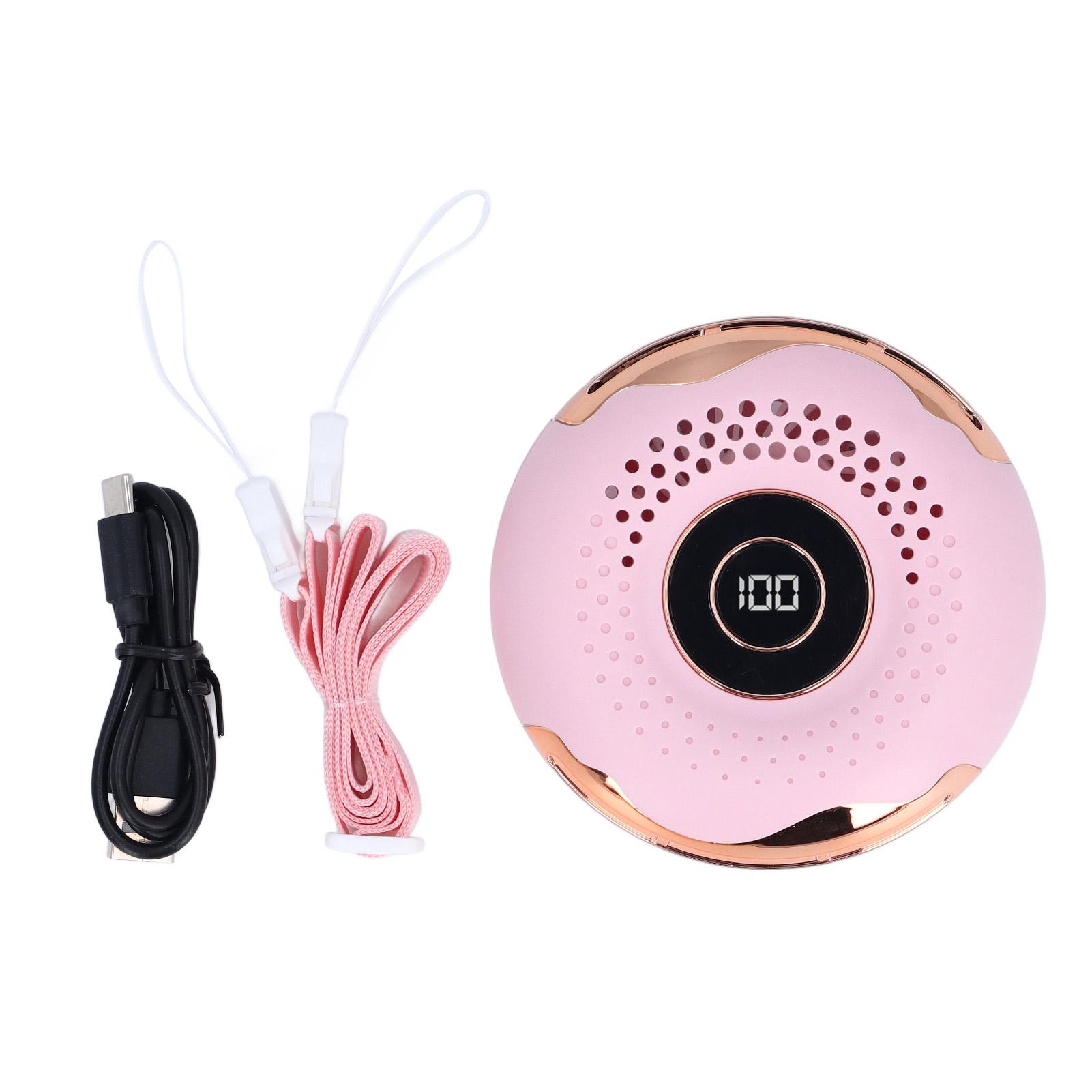 

Портативный шейный вентилятор Donut с зажимом на талии и шнурком, перезаряжаемый, безлопастной, светодиодный дисплей, персональный розовый