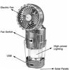 Portable Portable Electric Fan Solar Powered LED Fan Lantern  Outdoor Activities