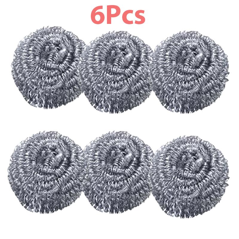 

6/12 Pcs Flat Balls Stainless Steel Wire Balls for Brushing Dish, Pot, Kitchen Utensils, Household Cleaning Wire Cleaning Balls