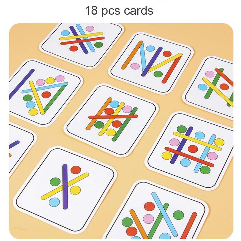 Kinder Regenbogenstäbchen Denkspiel Holz DIY Eisstiel Puzzle Herausforderung Tischspiele Montessori Pädagogisches Kinderspielzeug