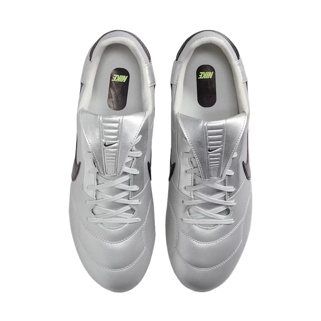 Nike Premier 3 Low FG Metallic Silver Volt Unisex Cleats Grey Black HM0265-004