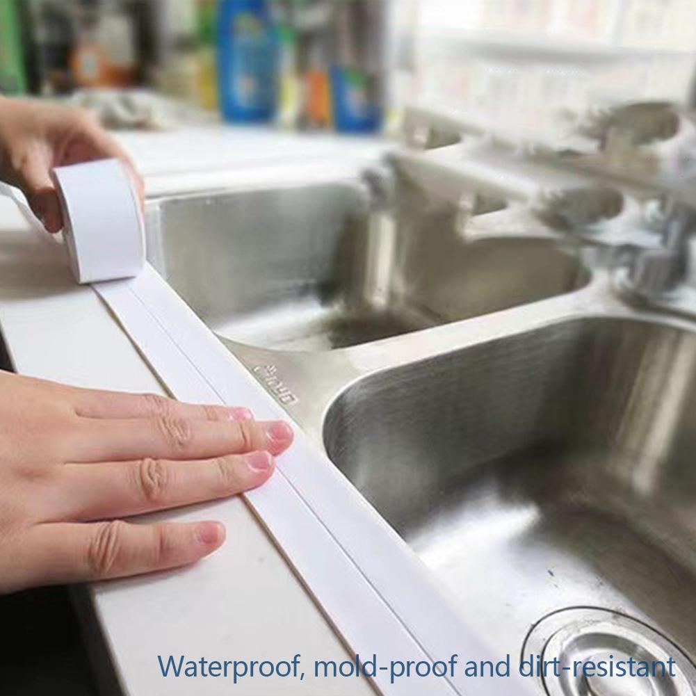 1 Roll Caulking Waterproof Anti-Mold Sealing Tape Bathroom Shower Toilet Adhesive Gap Cover Kitchen Crevice Sealant Tape