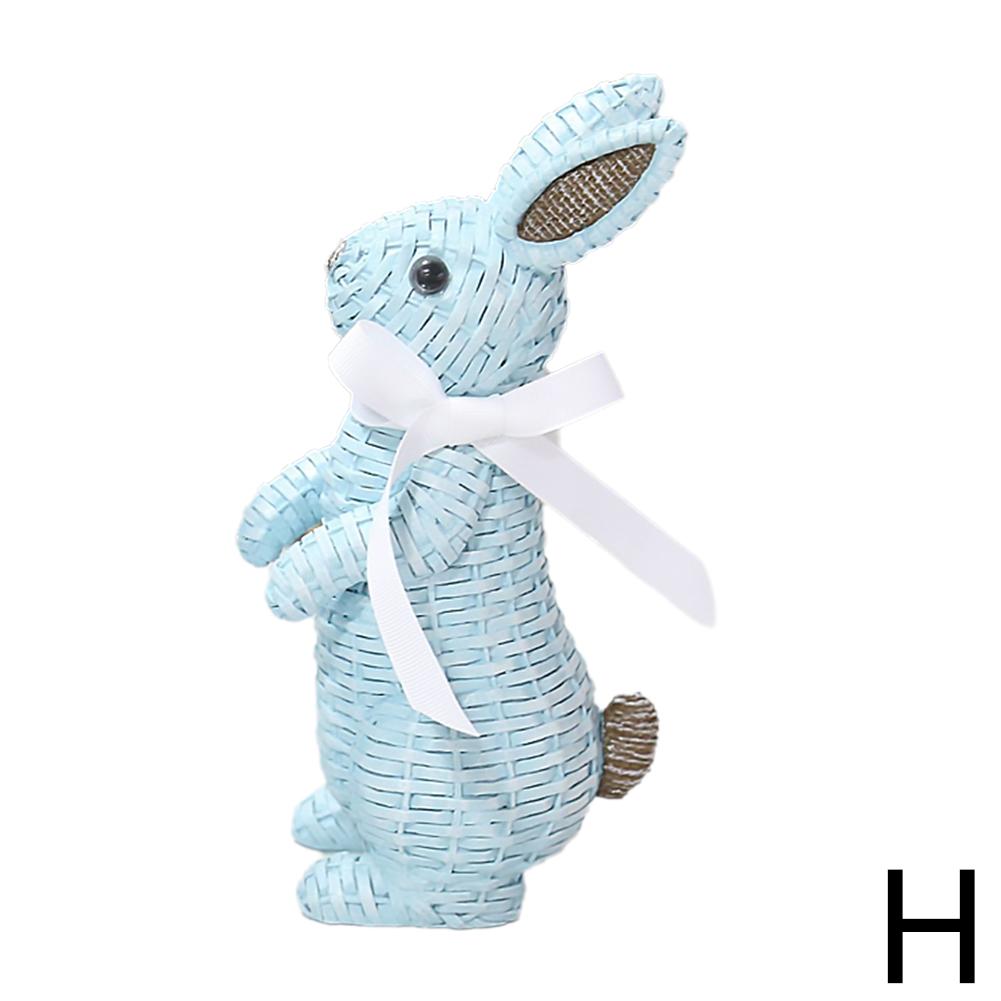 

Mini Courtyard Home Furnishings Children s Room Decoration Resin Bow Vine Weaving Effect Rabbit Easter Ornament