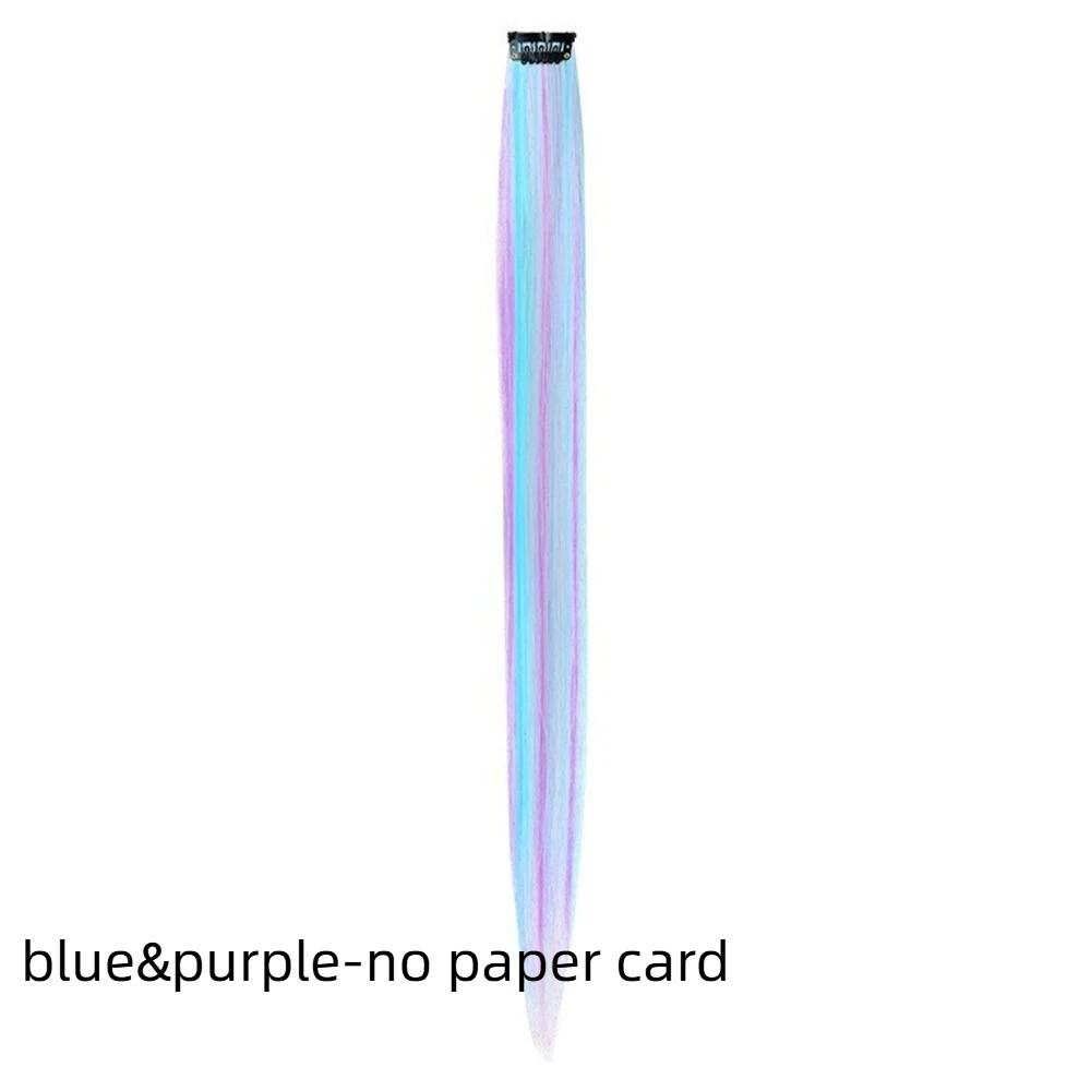 Rainbow Colorful Extension Fashion Long Straight Wavy Hairpieces Fake Hair Clip Strands Women/Kids