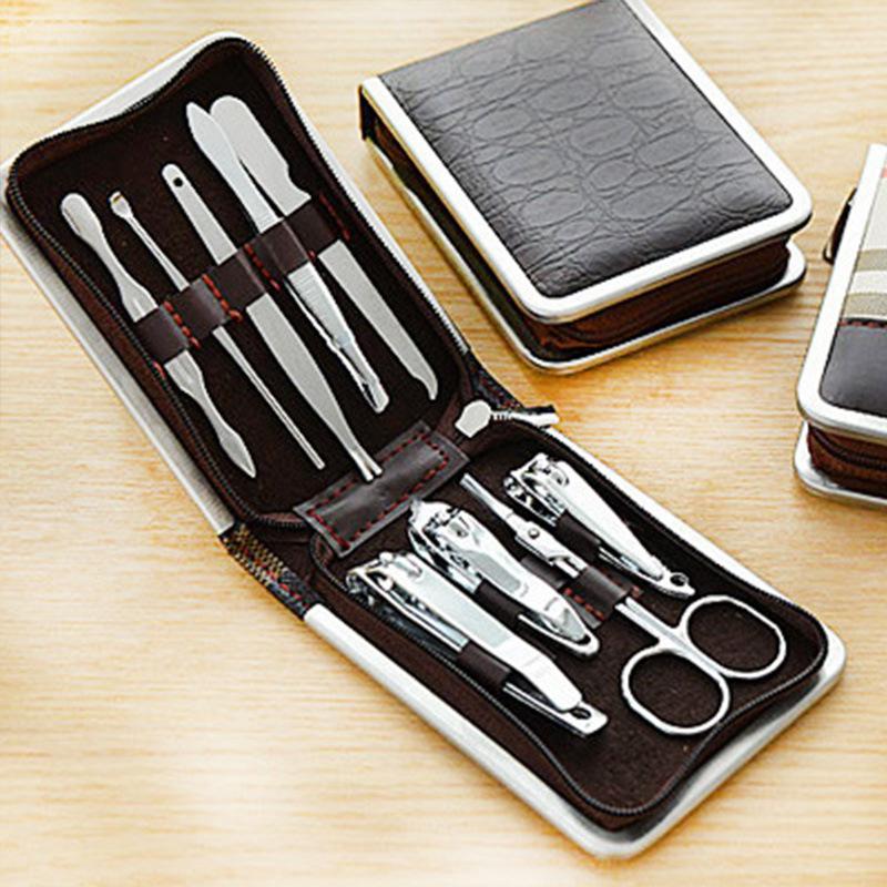 Melason 9 Pieces Professional Cheap Stainless Steel Nail Cuticle Clipper Scissors Cutter File Manicure Pedicure Tools