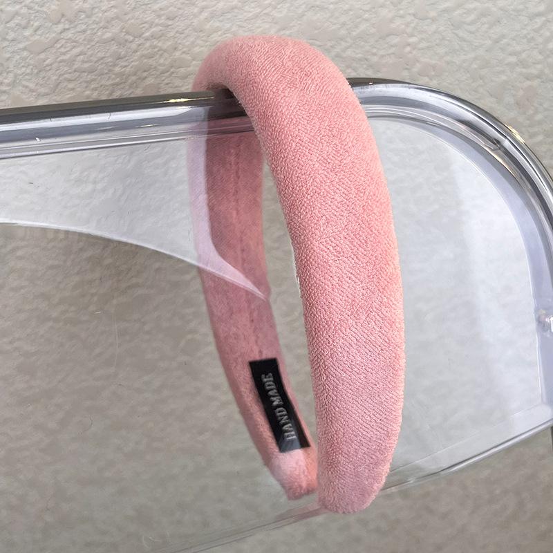 Sweet Romantic Pink  Headband Sponge Wide Hair Band for Woman Girl Temperament Hair Hoop Fashion Versatile Hair Accessories Gift