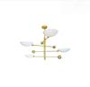 Mid Century Modern Sputnik Kronleuchter 4-flammige Messing Pendelleuchte Semi-Aufbau Deckenleuchte Handgefertigt Heimbeleuchtung Dekor Geschenk