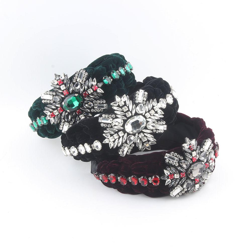 

New Retro Velvet Diamond Studded Headband for Dance Parties