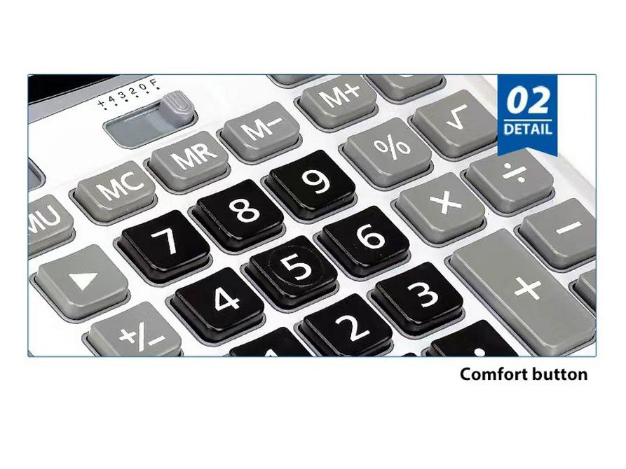 Solar-Powered Desktop Calculator with Large 12-Digit Screen for Accounting and Finance.