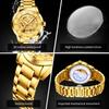 OLEVS Gold Steel Dragon Dial Automatic Watch Men Full Steel Waterproof Miyota Mechanical Mens Watches Top Brand Luxury Relogio