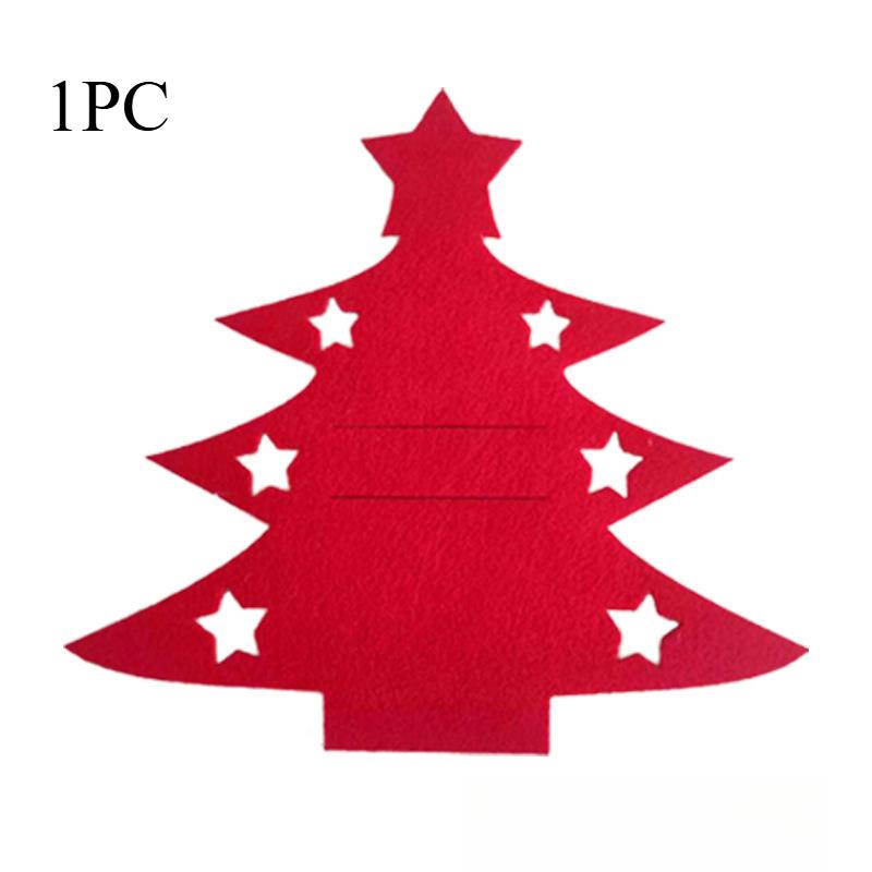 

/шт Рождественские держатели для столовых приборов Мешочки-держатели для посуды в виде рождественской елки Кармашки для ножа, вилки, ложки Сумка Новогодняя вечеринка Украшение для ужина red,1pc