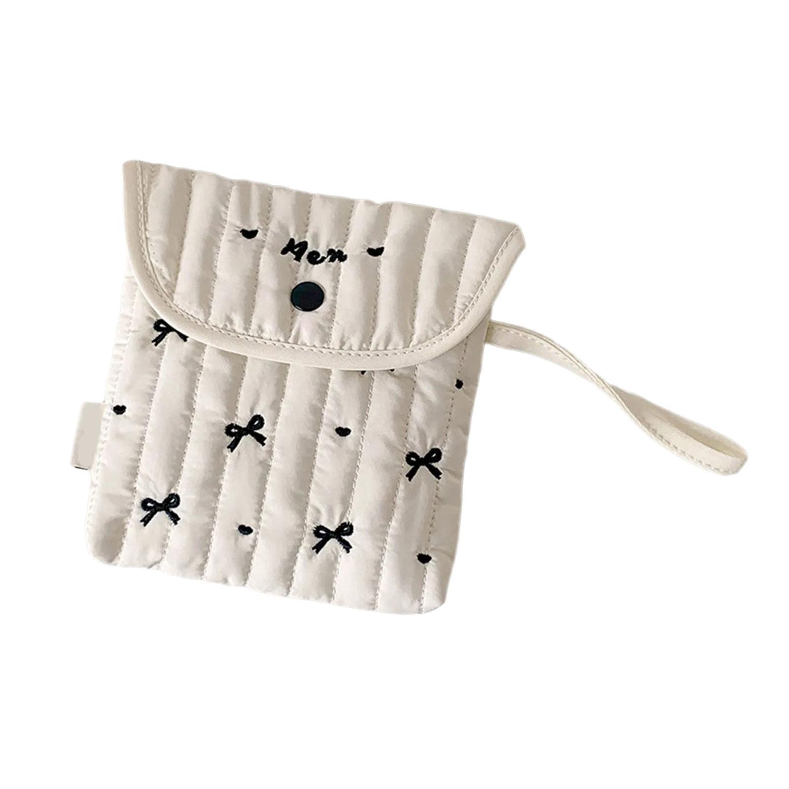 

Милый мультяшный вышитый бантик Менструальная сумочка Сумка для хранения Женские аксессуары Сумка для хранения Дорожный косметический органайзер D