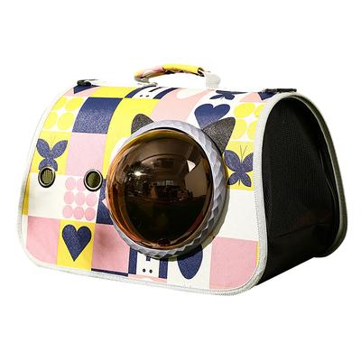 Pet Carrier Bag Cute Large Space Transparent Window Breathable Mesh Dog Cat Carrier for Travel Outdoor