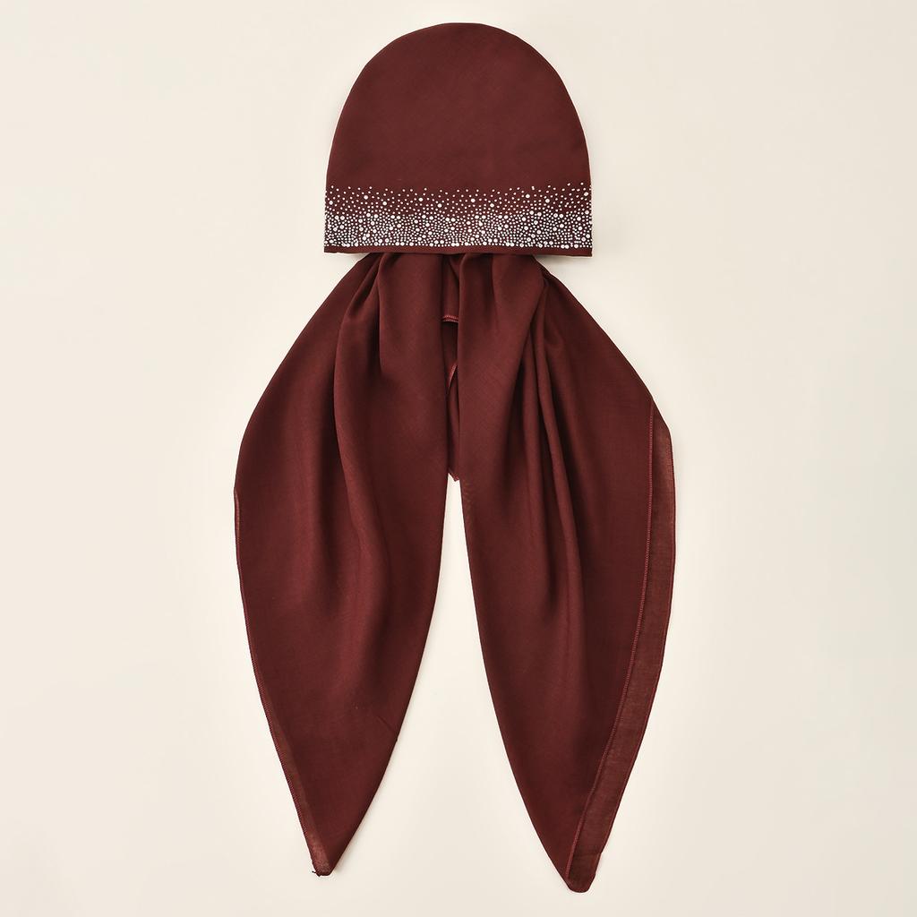 Premium Diamant Baumwolle Elastisches Stirnband Kappe Für Frau Muslimischer Hijab Hut Damenmode Sofortiger Schal Islamischer Turban 75*25cm