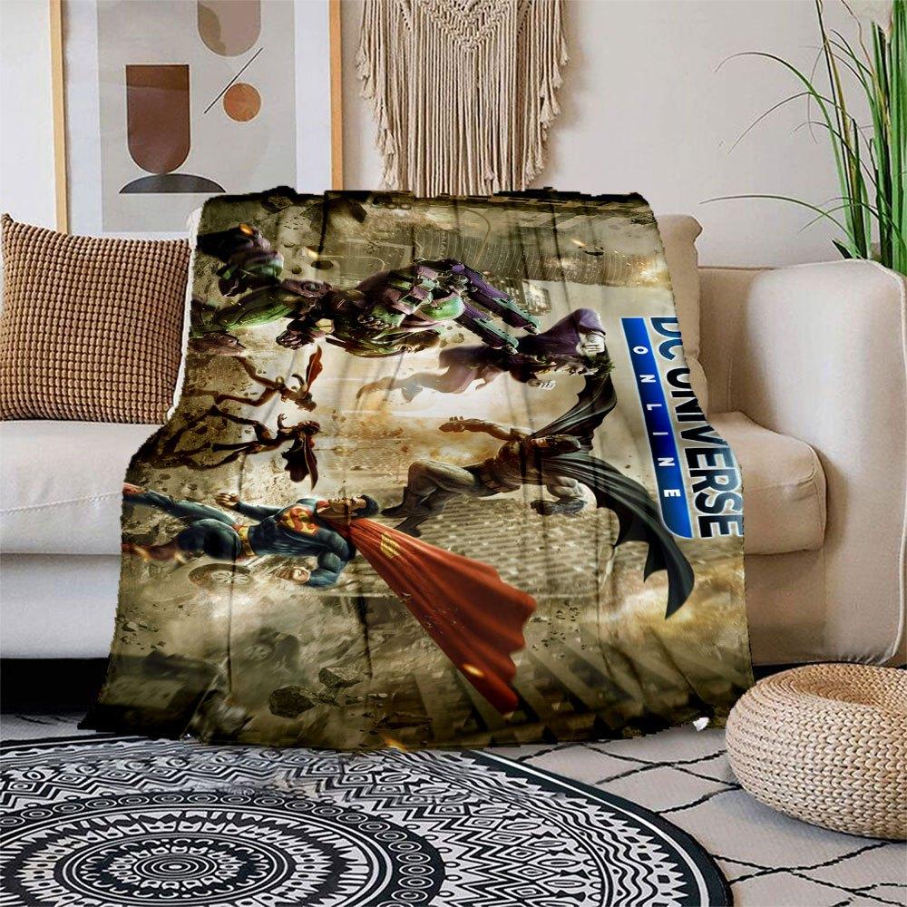 

DC Universe Online Poster PrintBlanket Flannel Throw Blanket for Sofa, Bed, Travel, Camping, Office, Couch, Chair 80cm×120cm