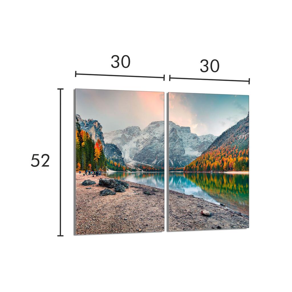 Szklana płyta ochronna na kuchenkę 2x30x52 Góry
