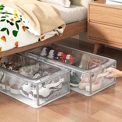 High qualityInstallation-free Household Transparent Shoe Storage Box - Thickened Foldable Storage Box - Bed Bottom Storage - For Men & Women -