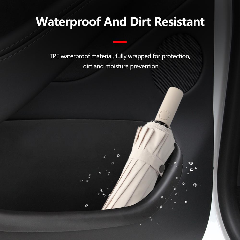 Heenvn For Tesla Model Y Juniper 2025 2026 Front Rear Full Storage Box Door Handle Armrest Tray Organizer TPE Cover Car Interior