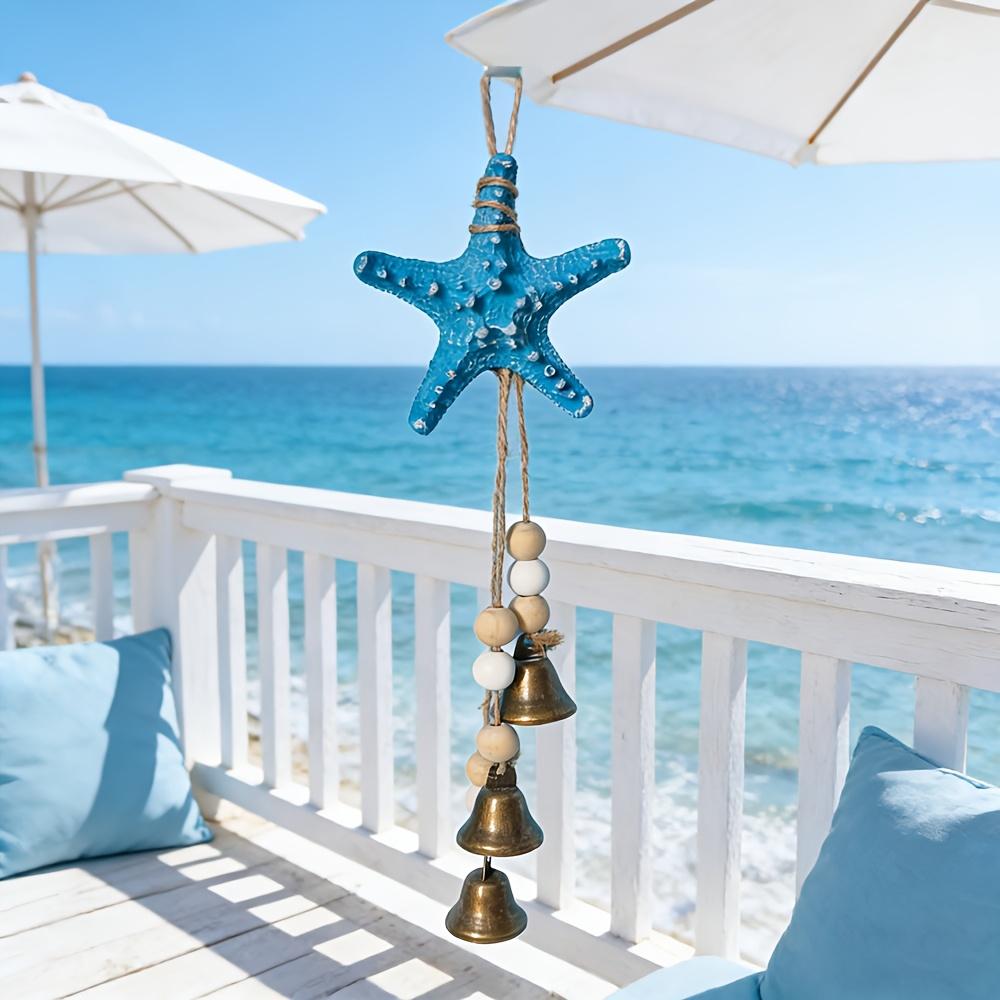 Coastal Resin Starfish Wind Chime With Bell Ocean Themed Hanging Decoration Suitable For Hometerrace Porch. Summer Must-Have