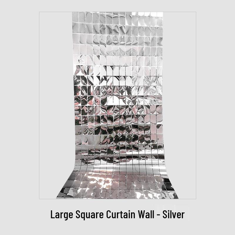 Kinetic Sequin Mirror Curtain: Shiny Round Panel for Weddings and Birthdays Backdrop
