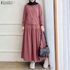 ZANZEA Women Long Sleeve Blouse and Long Skirts Casual Two Piece Suit Sets