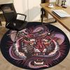 1pc Tiger Snake Design Chair Carpet for Office, Round Non Slip Durable Large Size Office Carpet, Suitable for Office