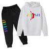 2-13 Anni Bambini e Bambine Abbigliamento Semplice Autunno Primavera 2 Pezzi Felpa+Pantaloni Stampa Lettere Tute Bambini Casual Set