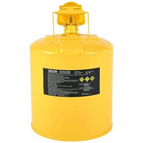 VEVOR Safety Can, 19 L Type I Yellow Safety Can for Diesel with Stainless Steel Flame Arrester, Self-Closing Lid, and PE Funnel