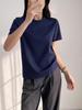 Women's Summer Loose-Fit Short Sleeve Round Neck T-Shirt - High Twist, Long-Staple Cotton, Wrinkle-Resistant.
